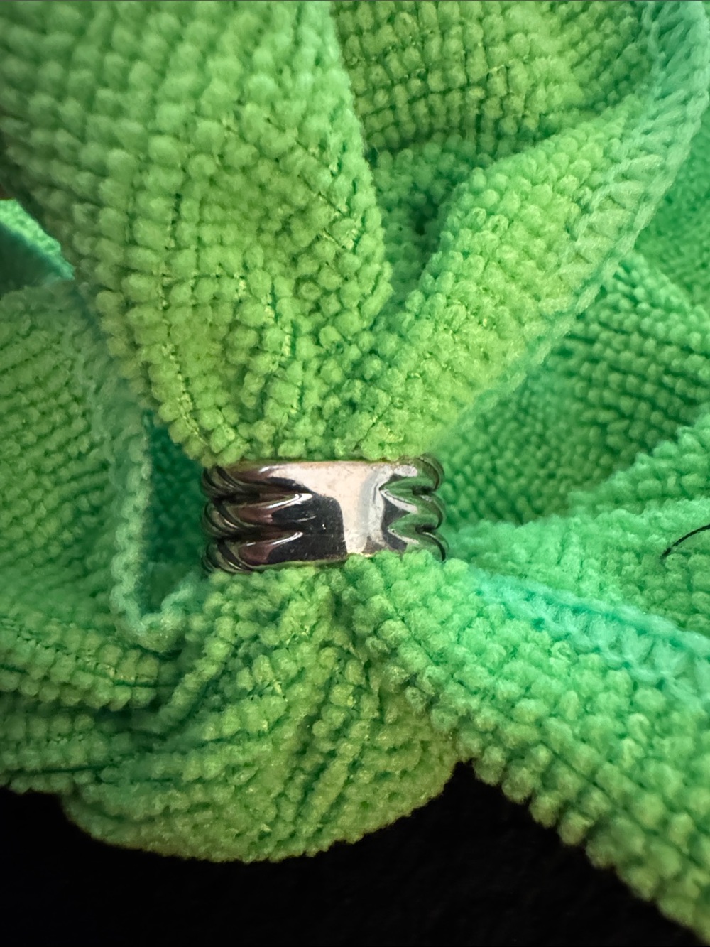 Textured Twisted Rope Stack Ring - Picture 2 of 4